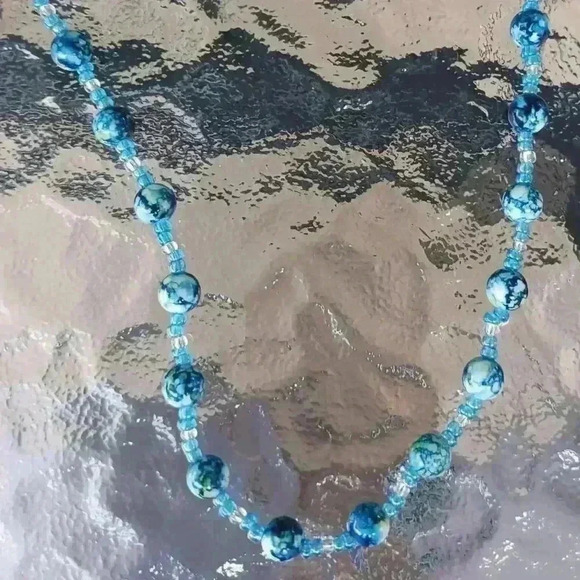 Handmade Beaded Necklace and Earrings Set - Picture 2 of 4